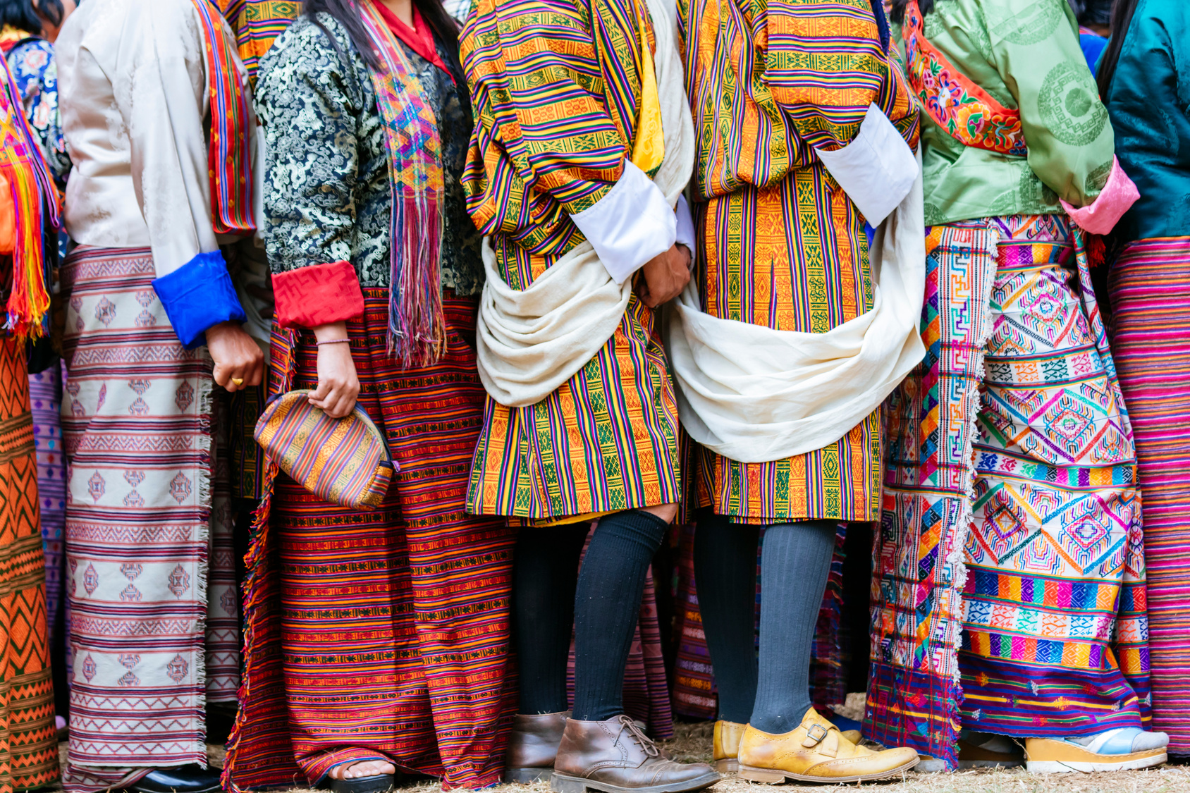 Colorful traditional Bhutanese clothing